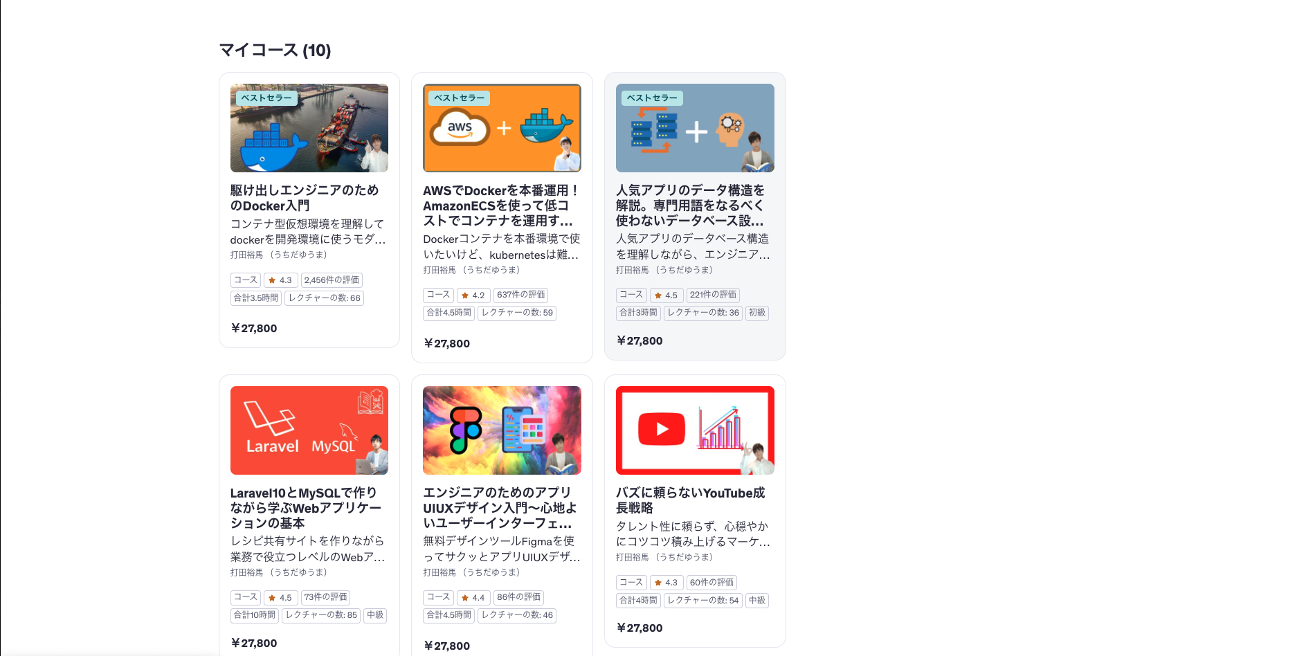 Udemy講座実績2